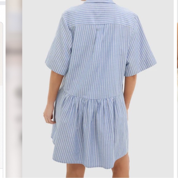 NWT Tuckernuck Blue Striped Piper Short Sleeve Dress - Picture 3 of 4